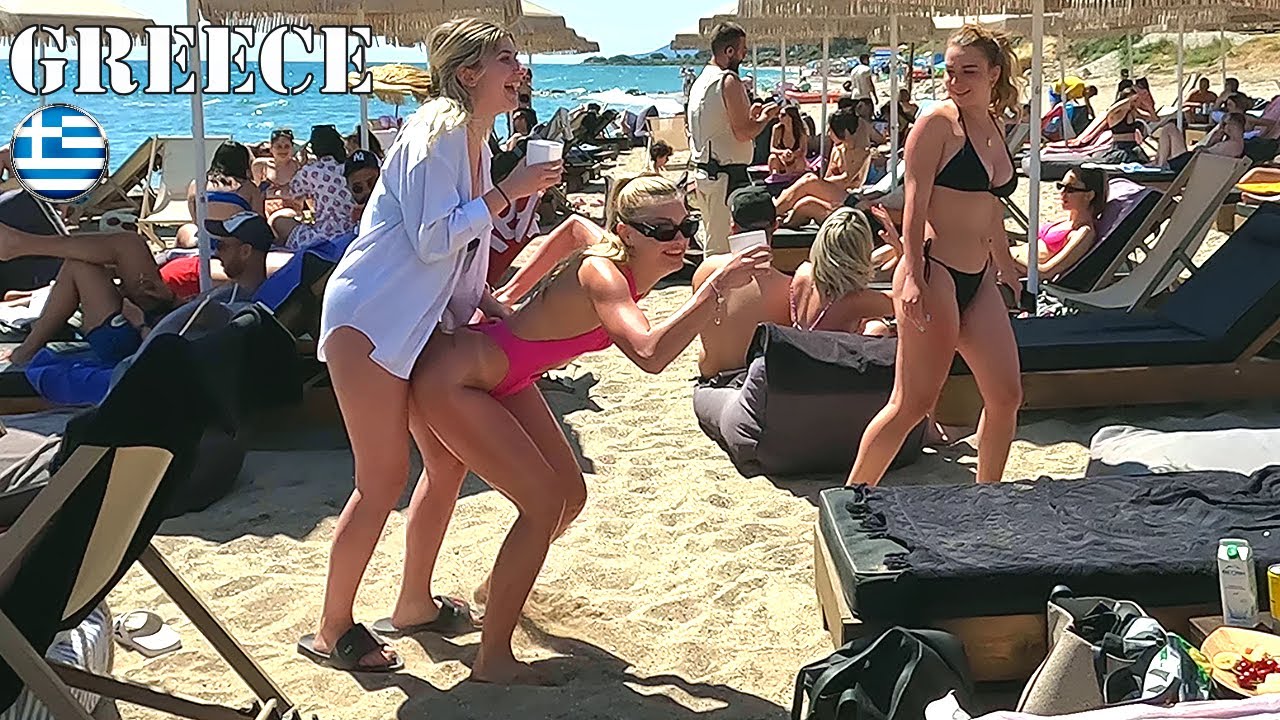 Greece Halkidiki Beach Walk Tour topless